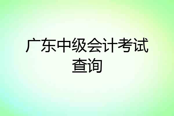 广东中级会计考试查询