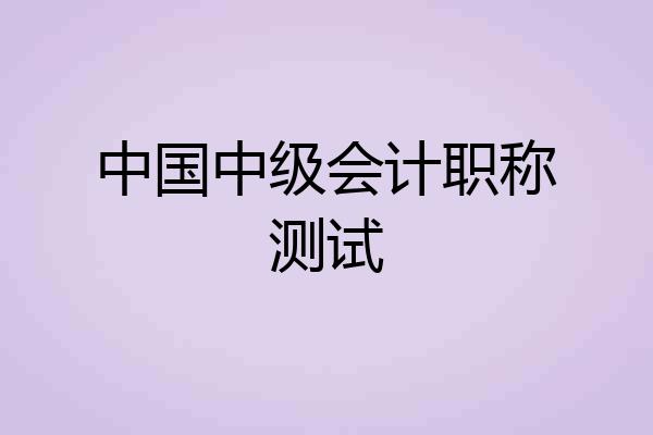 中国中级会计职称测试