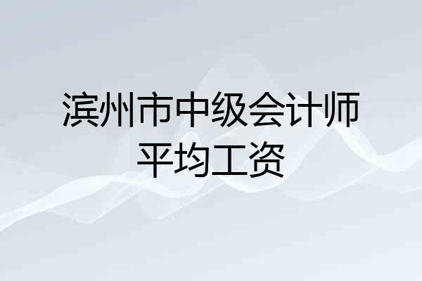 滨州市中级会计师平均工资