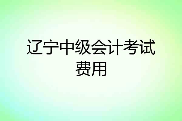 辽宁中级会计考试费用