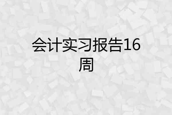 会计实习报告16周