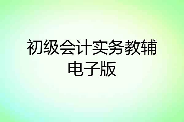 初级会计实务教辅电子版