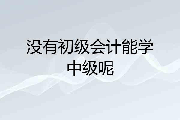 没有初级会计能学中级呢