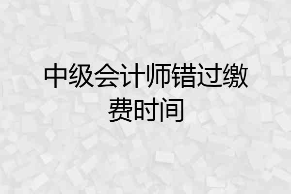 中级会计师错过缴费时间