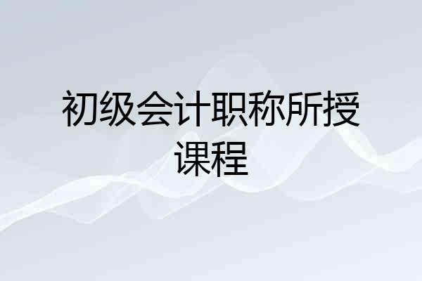 初级会计职称所授课程