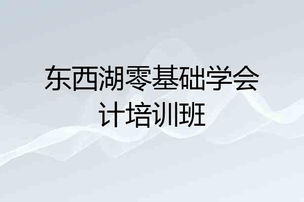 东西湖零基础学会计培训班