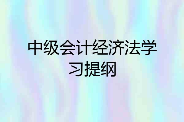 中级会计经济法学习提纲