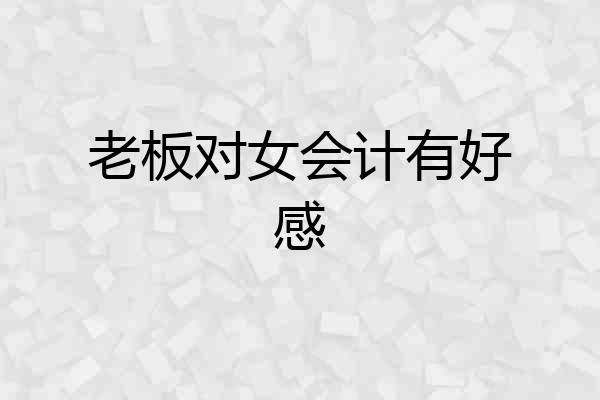老板对女会计有好感