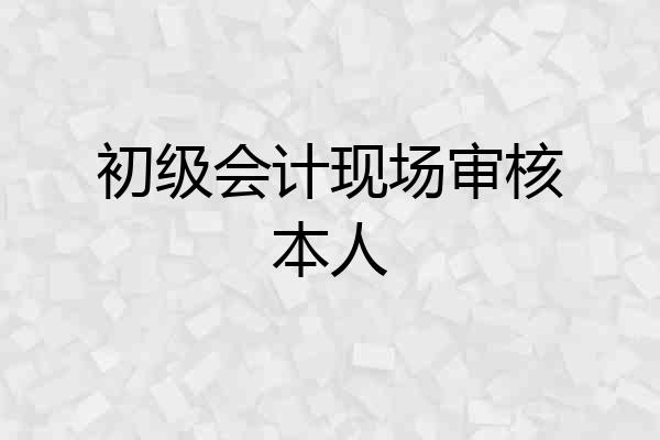 初级会计现场审核本人