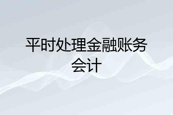 平时处理金融账务会计