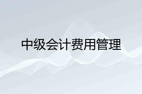 中级会计费用管理