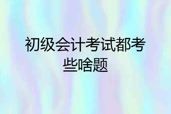 初级会计考试都考些啥题
