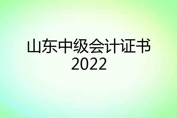 山东中级会计证书2022