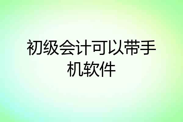 初级会计可以带手机软件