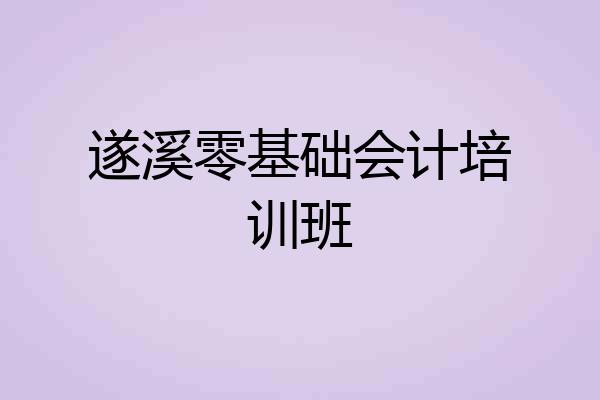 遂溪零基础会计培训班