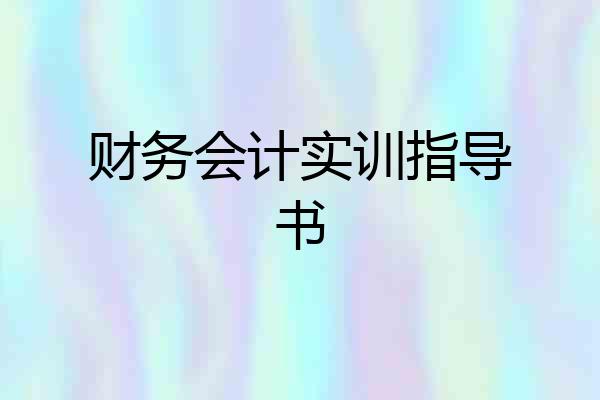 财务会计实训指导书