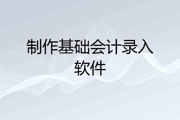 制作基础会计录入软件