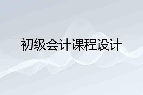 初级会计课程设计