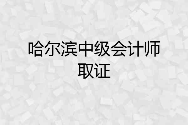 哈尔滨中级会计师取证