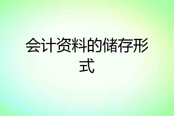 会计资料的储存形式