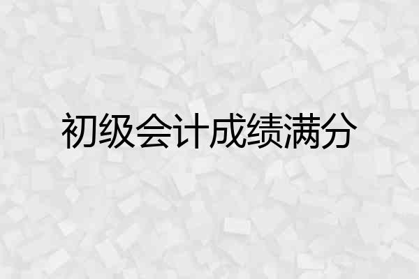 初级会计成绩满分