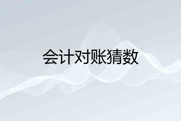 会计对账猜数