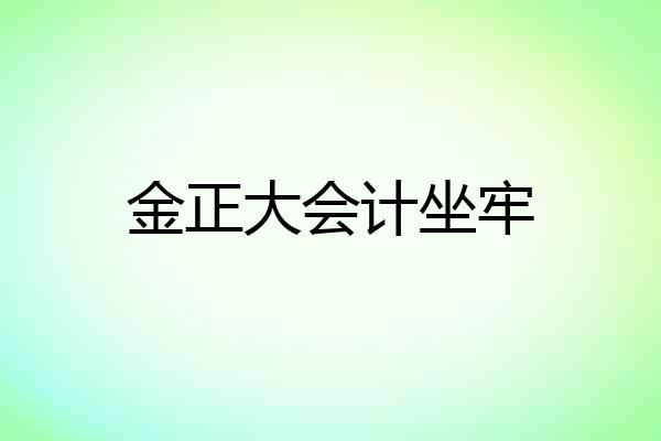 金正大会计坐牢