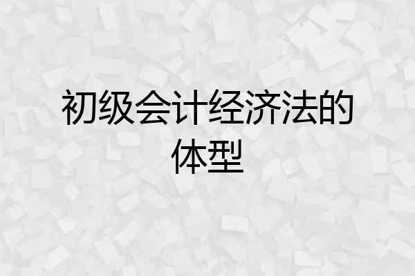初级会计经济法的体型