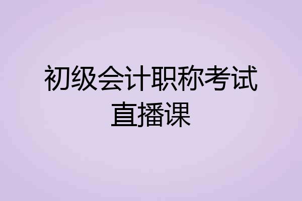 初级会计职称考试直播课