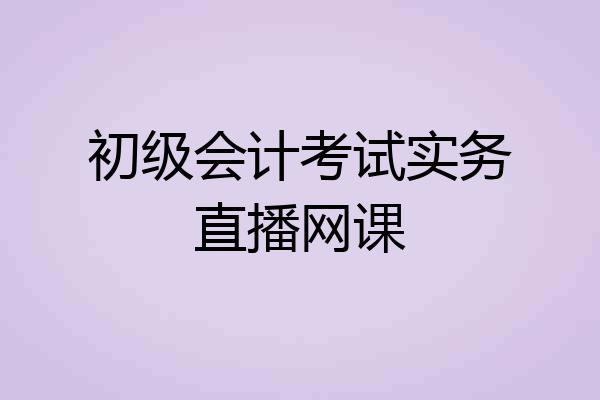 初级会计考试实务直播网课