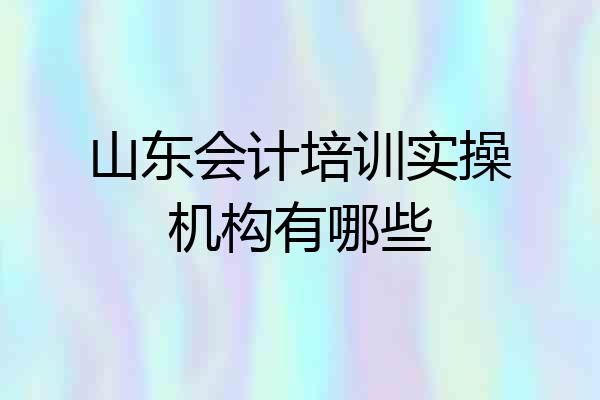 山东会计培训实操机构有哪些