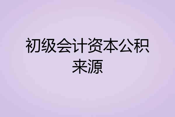 初级会计资本公积来源