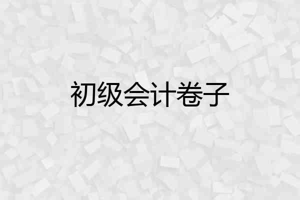 初级会计卷子
