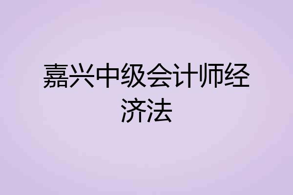 嘉兴中级会计师经济法