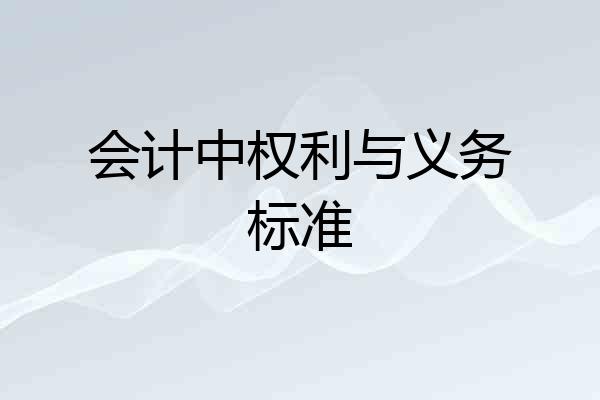 会计中权利与义务标准