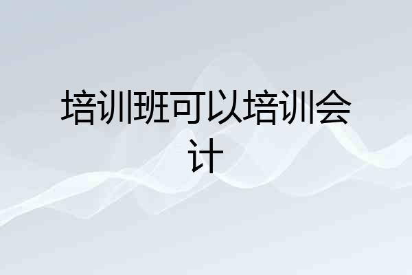 培训班可以培训会计