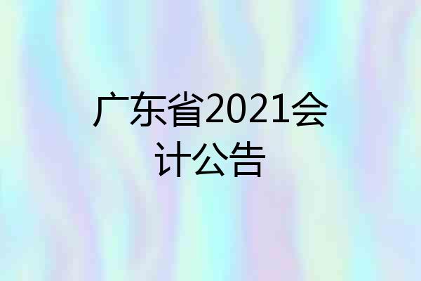 广东省2021会计公告