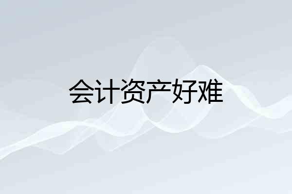 会计资产好难