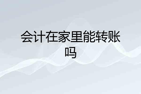 会计在家里能转账吗