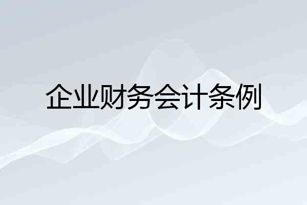 企业财务会计条例