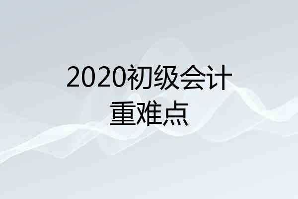 2020初级会计重难点