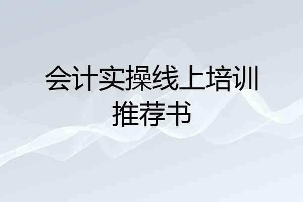 会计实操线上培训推荐书