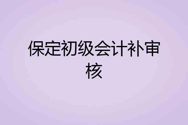 保定初级会计补审核