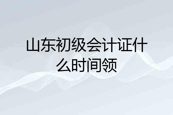 山东初级会计证什么时间领