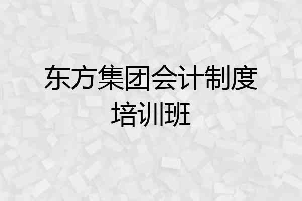 东方集团会计制度培训班