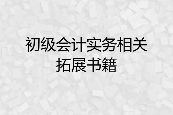 初级会计实务相关拓展书籍