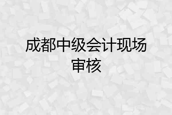 成都中级会计现场审核