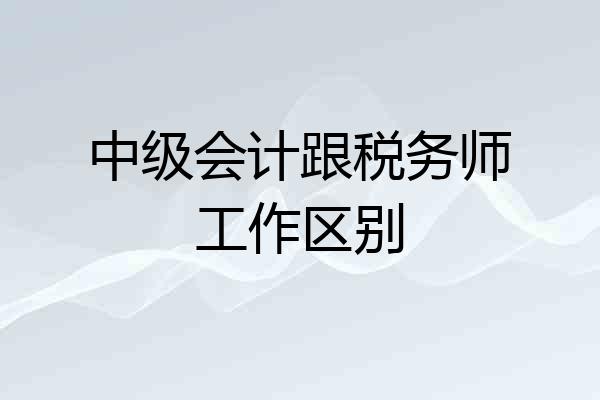 中级会计跟税务师工作区别