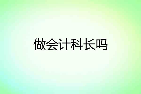 做会计科长吗