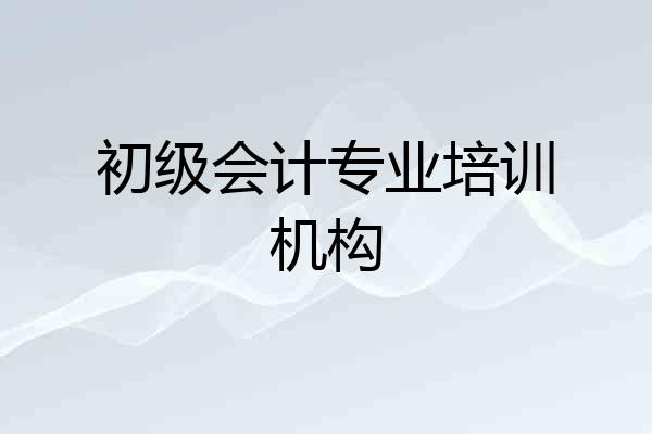 初级会计专业培训机构